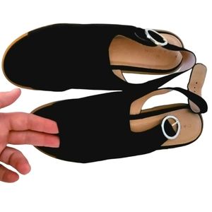 CASLON Black Suede Peep-toe Sandals size 7